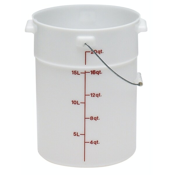 Cambro 22 qt. Plastic Natural White Pail With Bail Handle